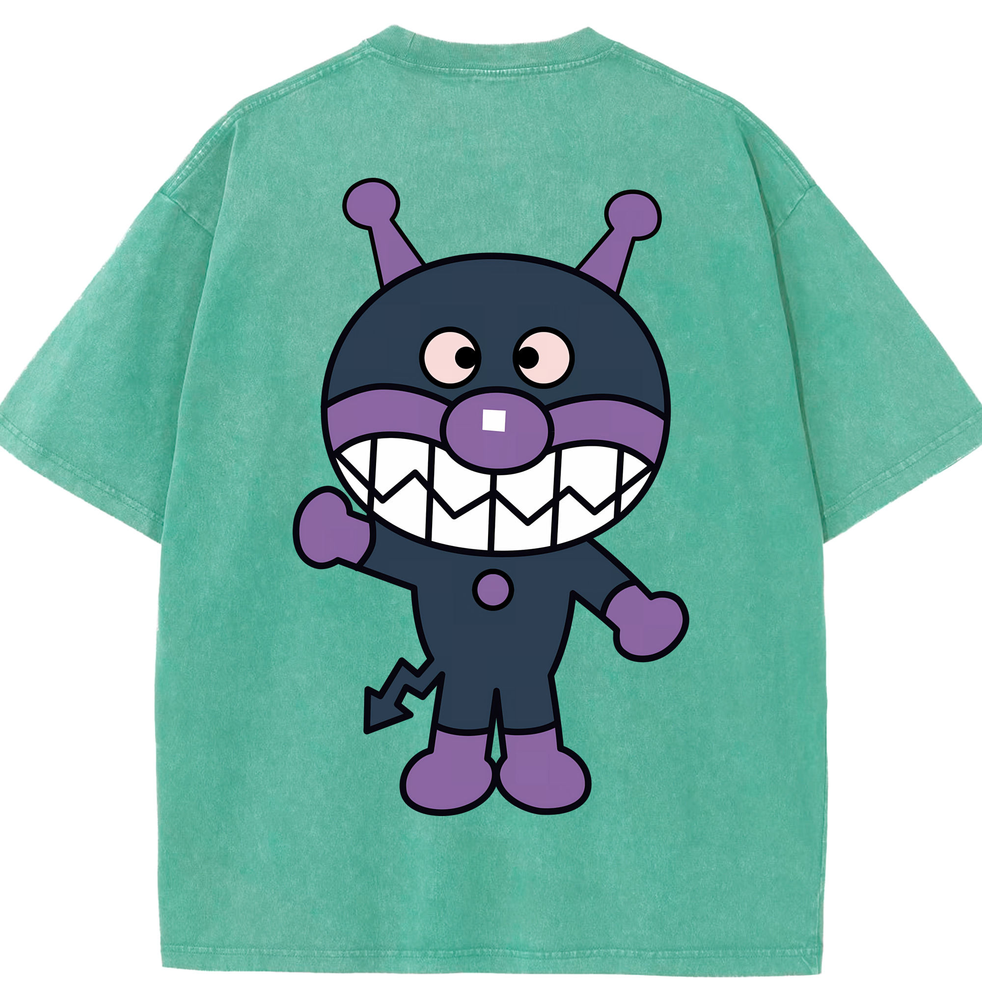 （画像用） アンパンマン Anpanman 綿100% ヴィンテージ風 半袖Tシャツ（背面プリント）
